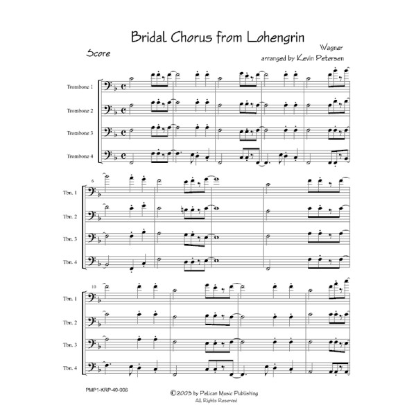 Bridal Chorus from Lohengrin Jazz Trombone Pelican Music Publishing